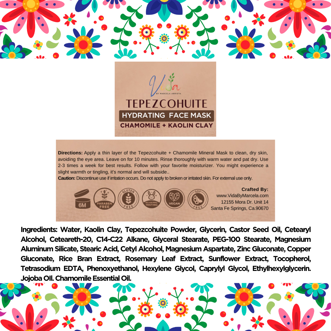 Tepezcohuite Hydrating Mask with Chamomile | Deeply Moisturizing & Soothing