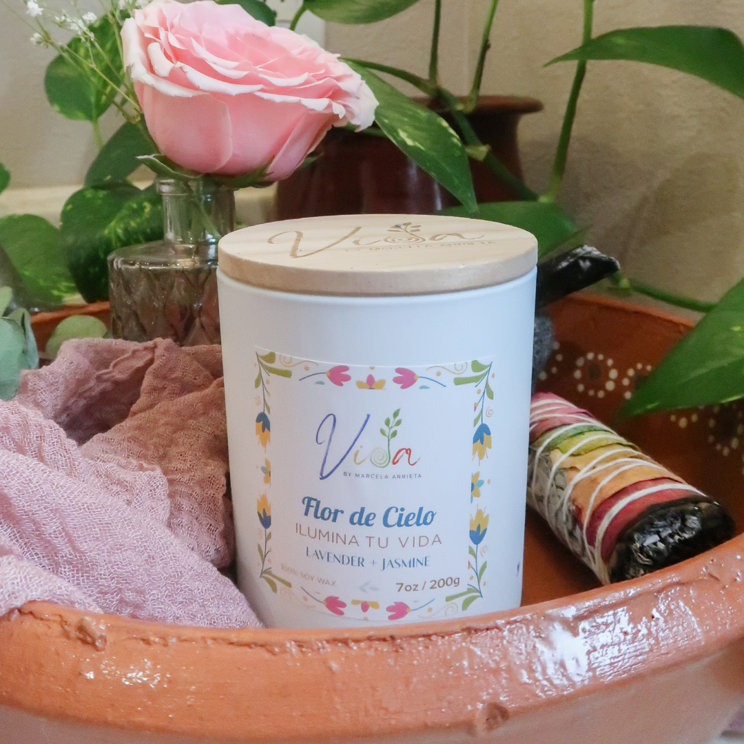 Flor de Cielo Candle | Lavender & Jasmine | 100% Soy Wax