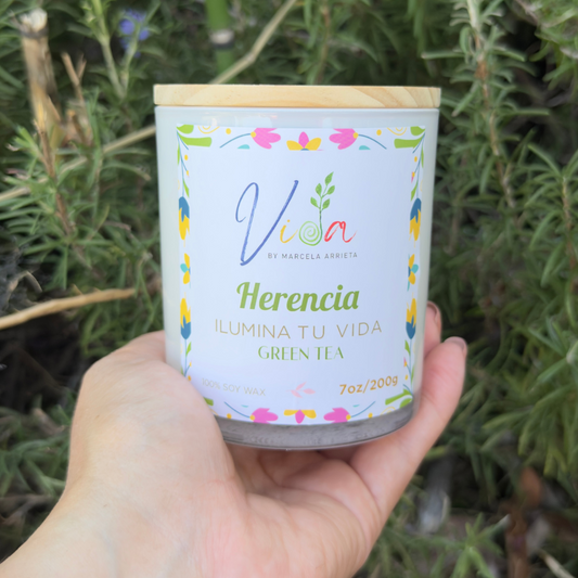 Herencia Candle | Soothing Green Tea Aroma | 100% Soy Wax